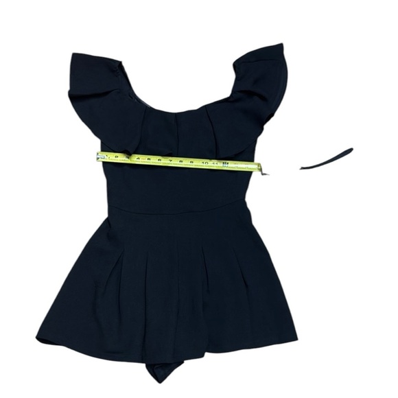 She + Sky. Black Off-Shoulder Jumpsuit with Ruffled Neckline - Picture 3 of 5